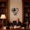 Christian Wall Sculpture Religion Spiritual Ornament Metal Heart Wall Art Decoration For Dining Room Entryway Living Room Patio