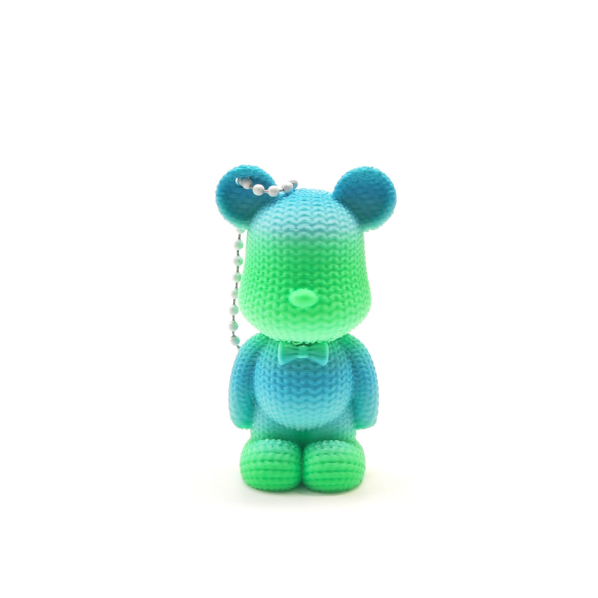 Violent Bear Keychain: Knitted 3D Bear Pendant & Bag Charm 6.5 cm