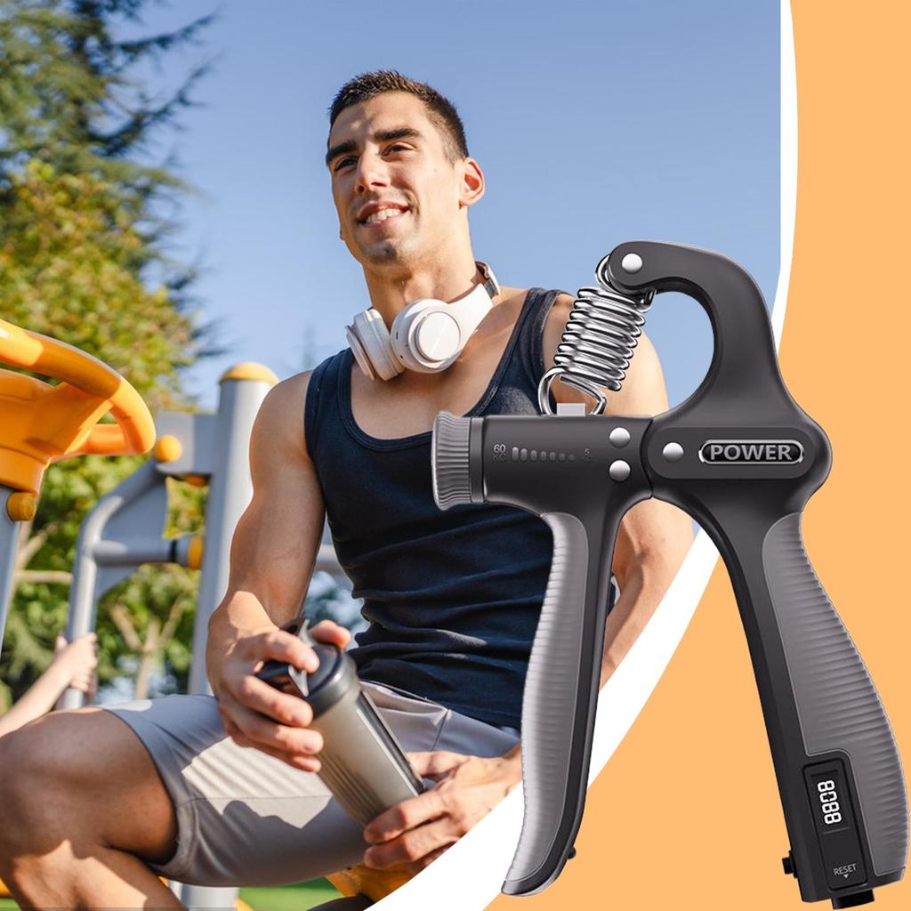 Grip Strength Trainer Forearm Trainer 11-130 Lbs Adjustable Digital Hand Gripper for Gym Home Work Travel Adults Seniors