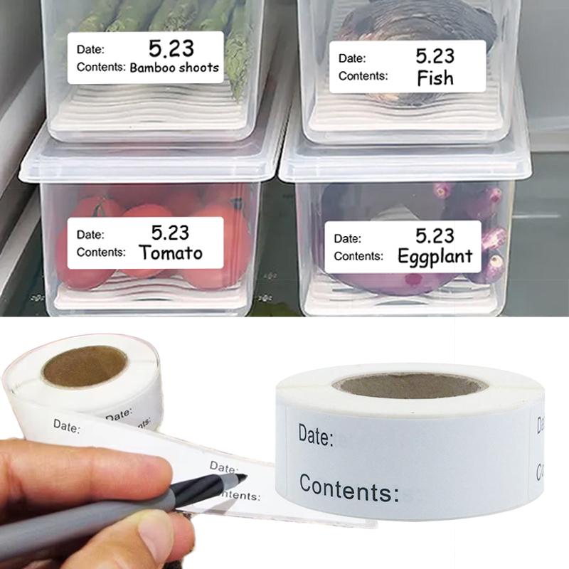1 Rolle Datumsetiketten-Aufkleber für die Aufbewahrung von Lebensmitteln, Datumsinhalt, Home-Küchenverpackung, Gewürze, Markierungsdatumsaufkleber, Etiketten