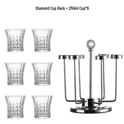 Haddon Heat-Resistant Crystal Glass Cup Set with Rotating Holder