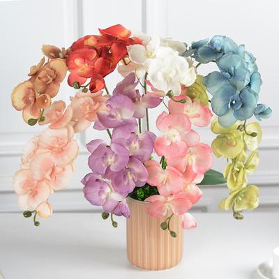 8-Köpfe Künstliche Schmetterlingsorchidee Gefälschte 3D-Phalaenopsis-Simulationsblume Real Touch Pflanzen Hochzeit Zuhause Weihnachtsdekoration