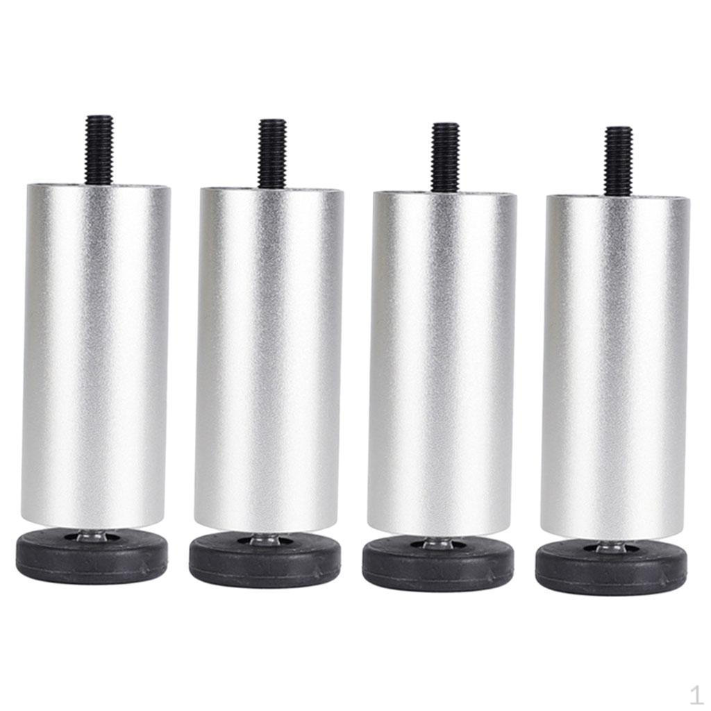 

4pcs Aluminum Alloy Furniture Legs Sofa Couch Table Cabinet TV Stand Silver 18cm