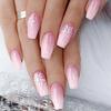 Winter Press On Nails with Snowflake Patterns False Nail Sequined Stick On Nails Women's Manicure Nail Art 24Pcs