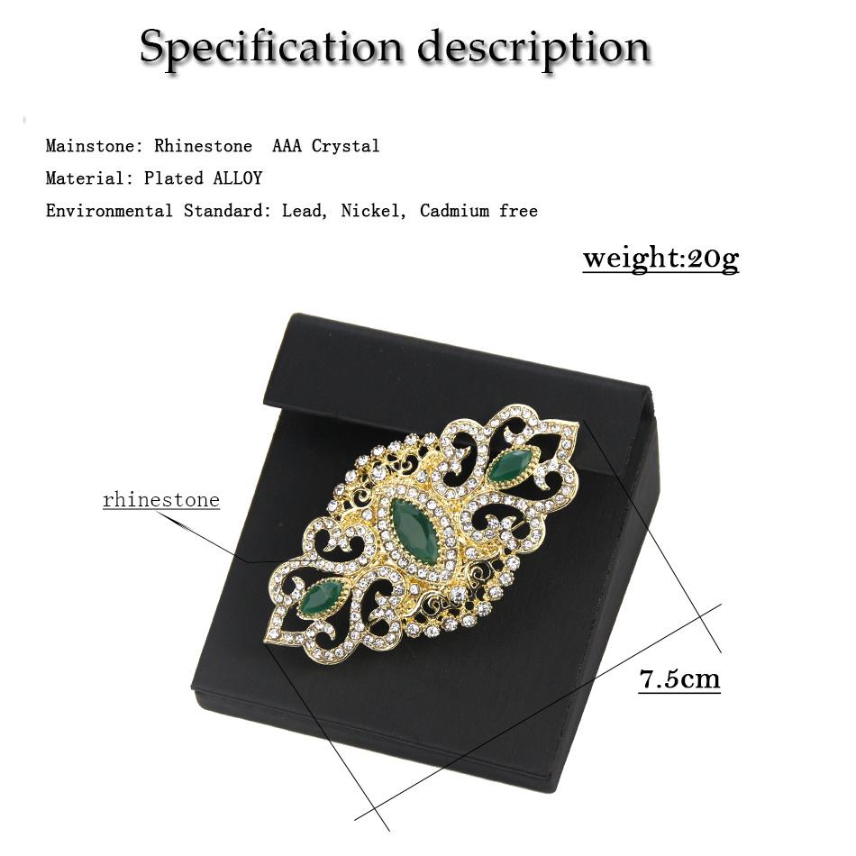 Full Crystal Women's Brooch Gold Color Brooch Wedding Jewelry Flower Brooch