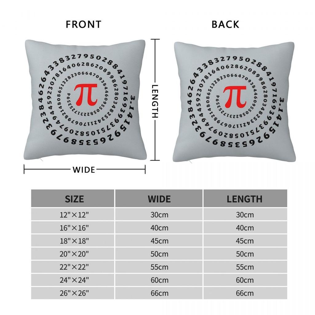 Pi Spiral Math Irrational Number Pillowcase Polyester Linen Velvet Printed Zip Decorative Pillow Case Bed Cushion Cover 45X45