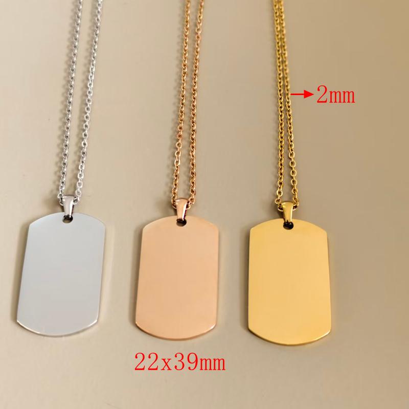 10pcs Titanium Steel Exquisite Trendy Men's Pendant Necklace Polished Mirror Men's Fashion