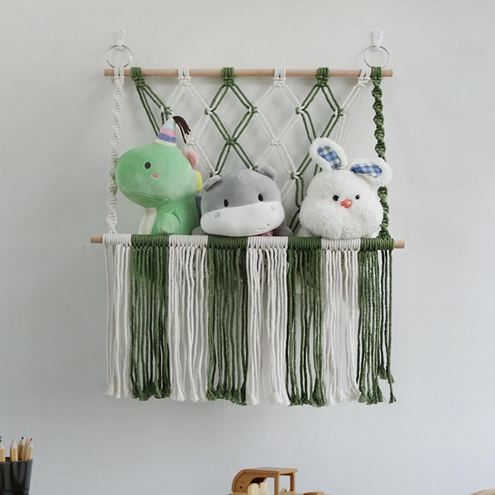 

Soft Toys Storage Net Kids Soft Toys Organizer Hunging Cotton Net Handmade Large Stuffed Animal Net Or Hammock For Plush Doll To зелёный
