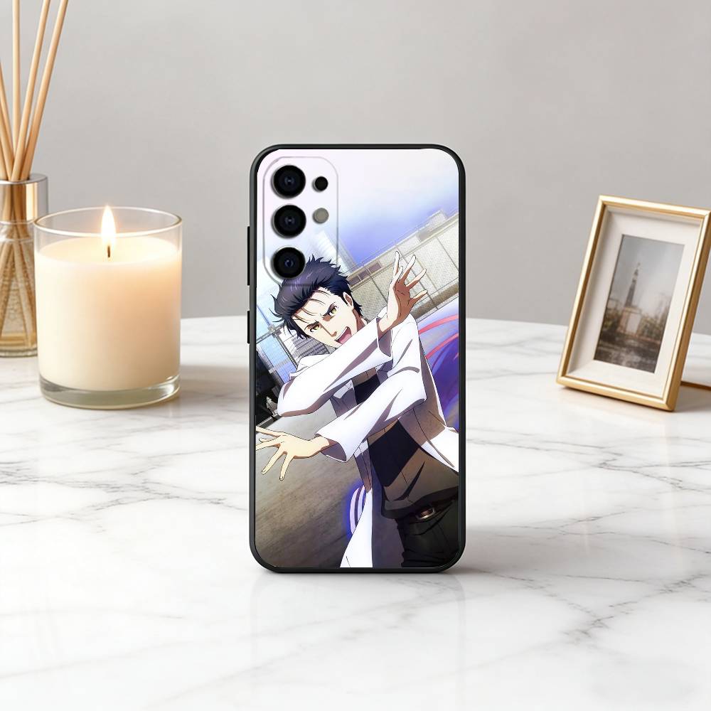 STEINS R-Rintaro O-Okabe GATE Phone Case Black Silicone Soft For Samsung S25,S24,S21,S22,S23,S30,Ultra,S20,Plus,Fe,Lite