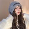 Women's Autumn and Winter New Style Pile Hat Big Head Wool Hat Showing Face Small Warm Knit Hat Student Ear Protection Cold Hat