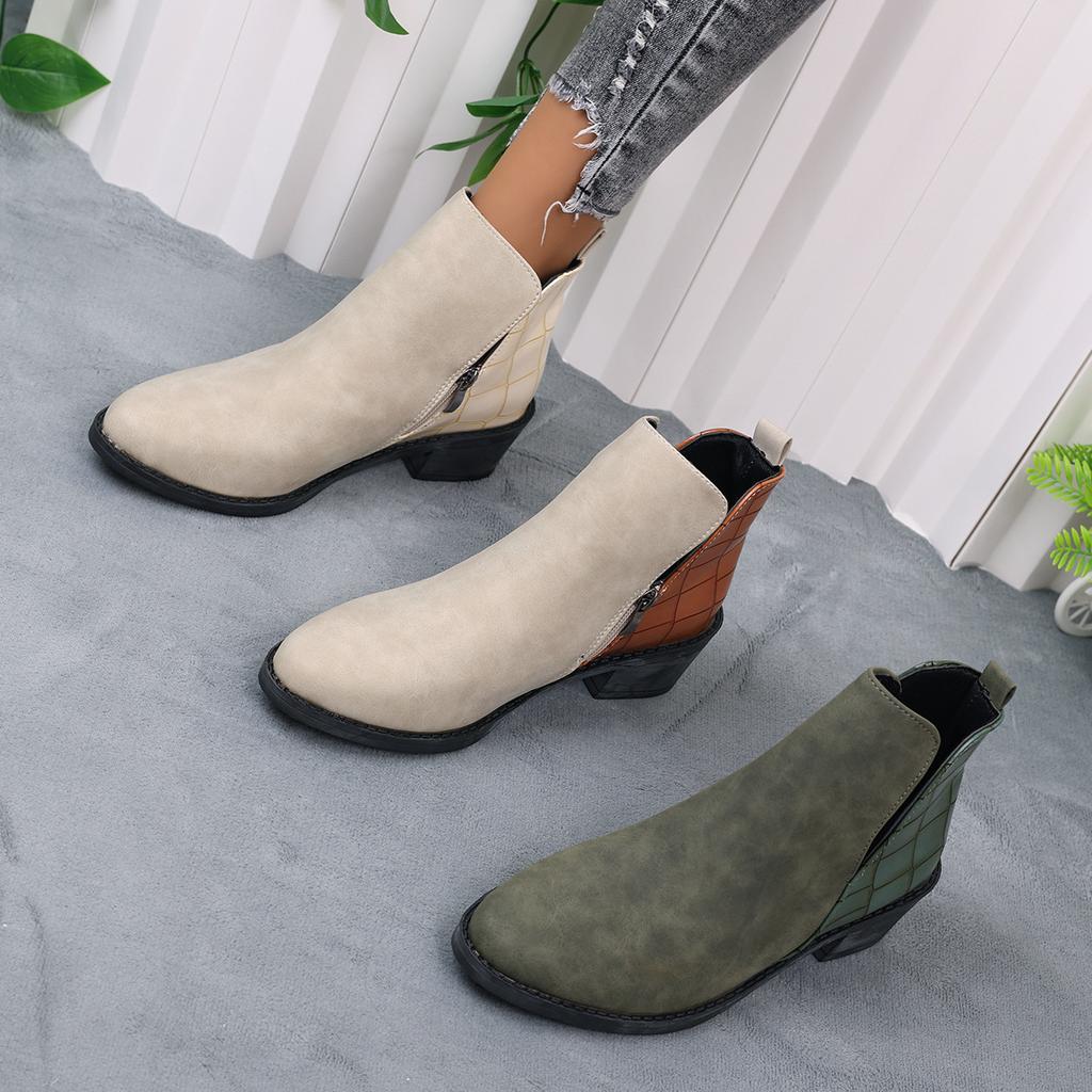 Elastic Sleeve Martin Boots Women'S Splicing Chelsea Boots