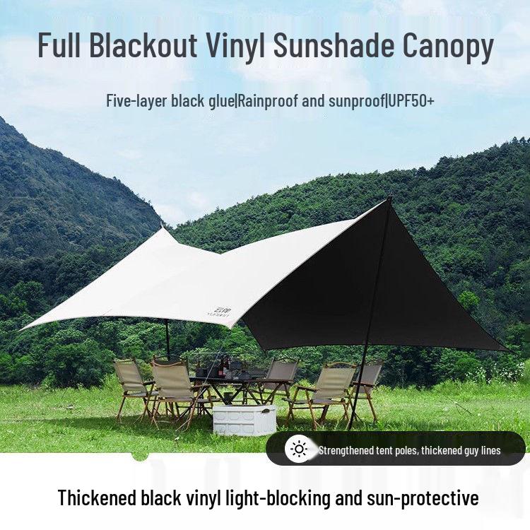 Octagonal Vinyl Camping Canopy: Thickened, Portable Sunshade & Rainproof Butterfly Awning