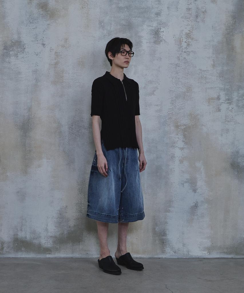 PARADIGMFILM [Ep.02] Double Collar Half Zip Knit (Black)