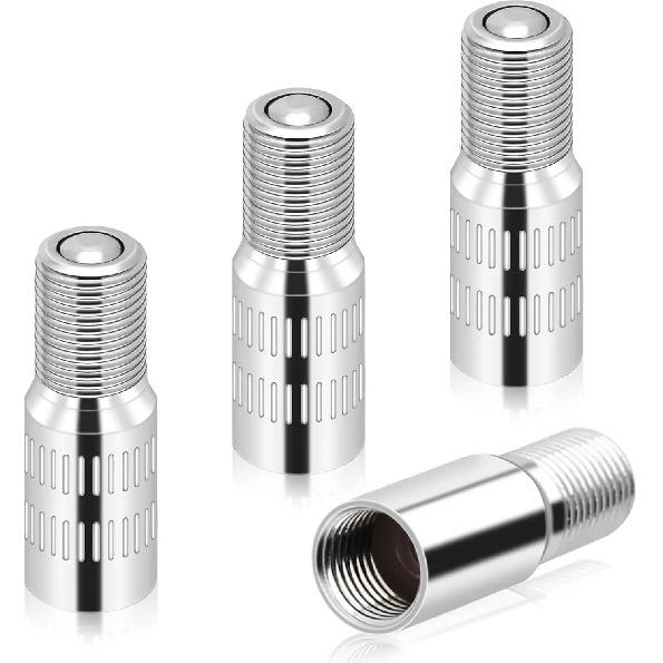 4Pcs 27mm Tire Valve Extenders Brass Tire Stem Extension Wheel Tire Cap Extender Adapter for Car Motorcycle Truck серебряный