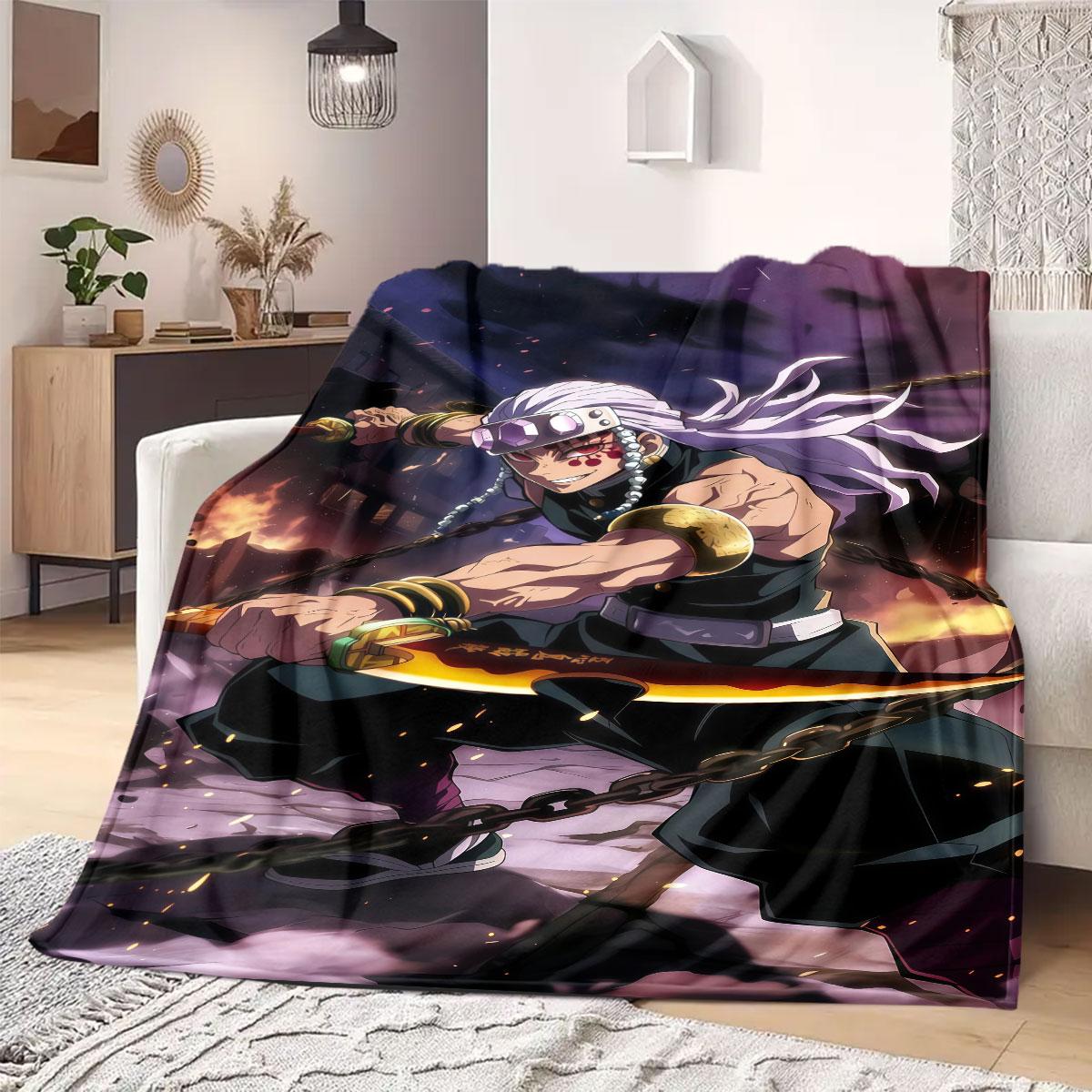 

Giyu Tomioka Water Flannel Blanket Warm,Comfortable,Suitable for Bedrooms,Sofas,Beds,Chairs,Picnics,Travel 75x90cm
