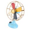 Ventilatore da Tavolo Vintage Stile Retrò Colori Raffinati Base Larga in Metallo Ventilatore da Scrivania Antico Decorazione per Vetrina H