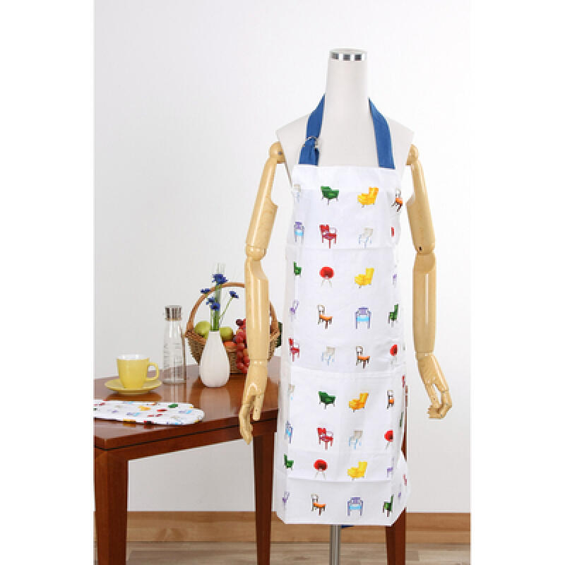 WHITE STUDIO CHAIRS SET (APRON + OVEN GLOVE)