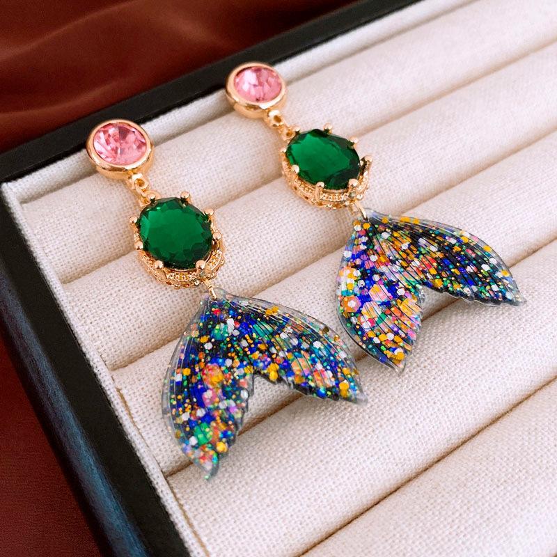 Mermaid Fishtail Earrings Light Luxury Temperament High-end Earrings for Women