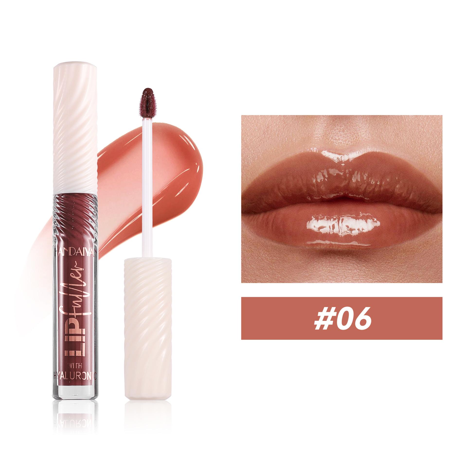 

HANDAIYAN 8-цветный зеркальный блеск для губ с гиалуроновой кислотой, увлажняющая губная помада, увлажняющий жемчужный блеск, более полный вид, легкий цвет