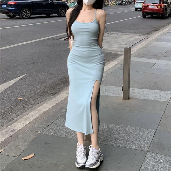 Women's Summer Fashion Sexy Exposed Backpack Hip Temperament Dresses