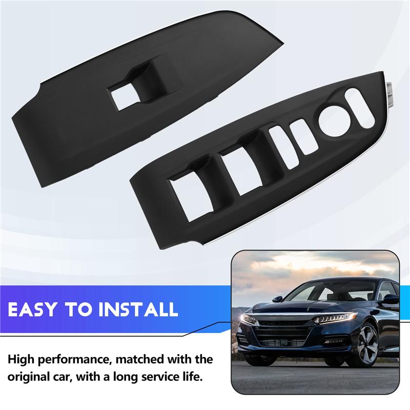 A58X-Power Window Switch Bezel Replacement Trim Panel 1 Pair For Honda Accord - Armrest Upper 83592-TVE-H51ZA 83542-TVE-