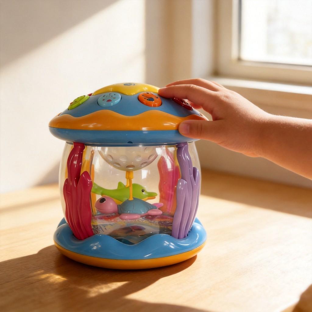 Baby Musical Clapping Drum With Flashing Lights And Projection For Gift And Play