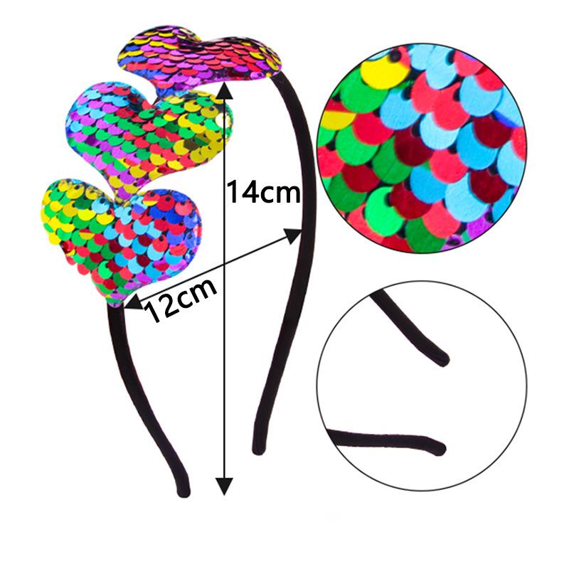 Valentines Cute Heart Headband Glitter Heart Shape Hair Hoop for Women Girls Valentines Day Wedding Birthday Party Gift New Year