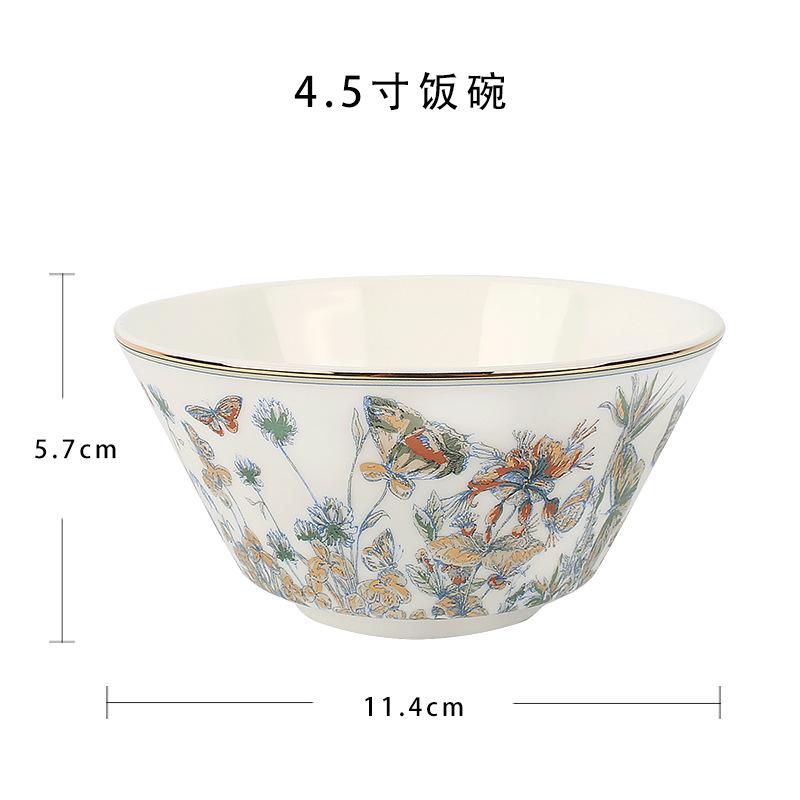 

Высококачественная бабочка Цветок Столовая посуда Керамические тарелки Гостиничные Домашние тарелки из костяного фарфора в западном стиле Чайник Кофейная чашка