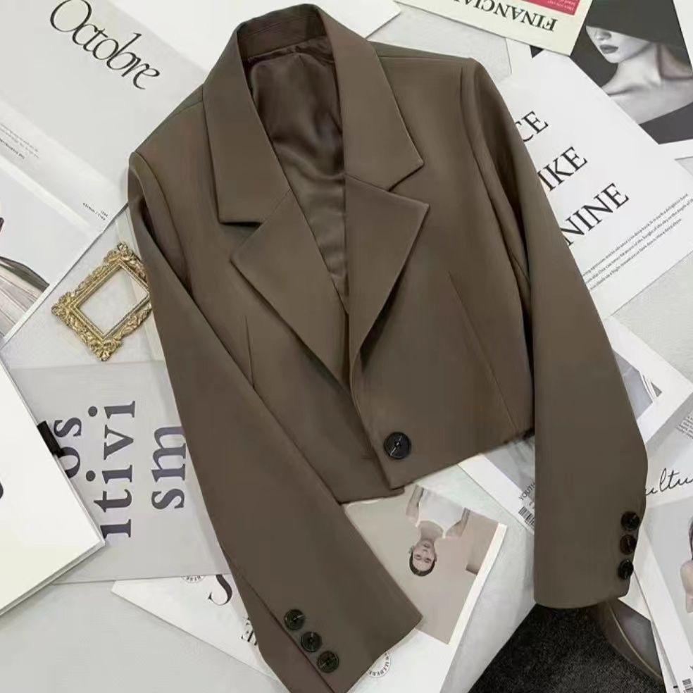 Chic Versatile Black Single-Button College Style Slimming Women's Blazer