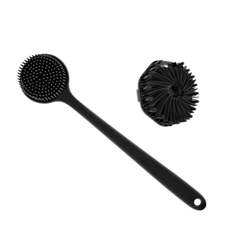 Bade Weiche Silikon Rückenbürste Badedusche Schwamm Schrubbbürste mit Griff Peeling Schrubben Hautmassagegerät Peelingbürsten