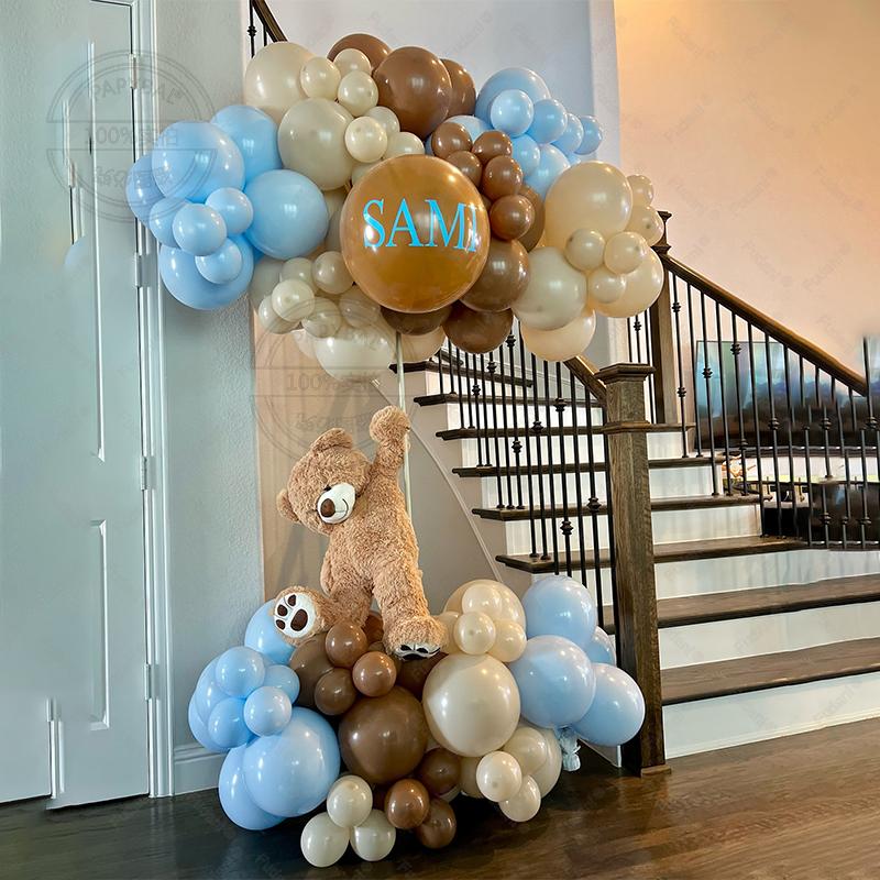 Nude Balloons Garland Skin Metal Gold Balloon Arch Kit Bear Theme Kids Birthday Party Baby Shower Wedding Anniversary Decoration