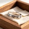 Year of Abundance Adjustable Silver Carp Ring for Women - Retro Style, 925 Silver Plated