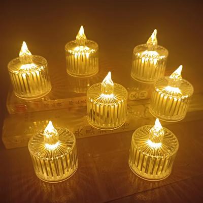 Crystal Candles LED Light Transparent Flameless Battery Power Lantern Night Lamp Wedding Party Birthday Xmas Halloween Decor