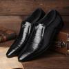 Retro Men's Dress Shoes Summer Casual Office Business Shoes Pointed Toe Leather Shoe Flat Slip-on Shoes for Men Luxury Loafers