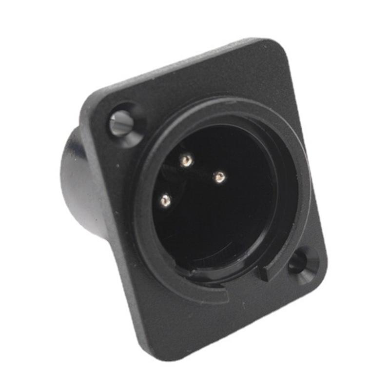 3Pin XLR Straight Terminal Panel Mount Connector ABS Alloy Auditory Adapter For Studio Live Performances