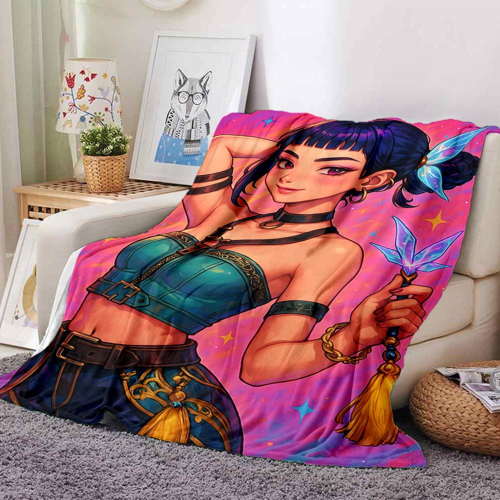 1Pc Fantasy Warrior Girl Blanket For Couch Bed Plush Cozy Fuzzy Blanket Super Soft Warm Blankets For Fall And Winter 0918202