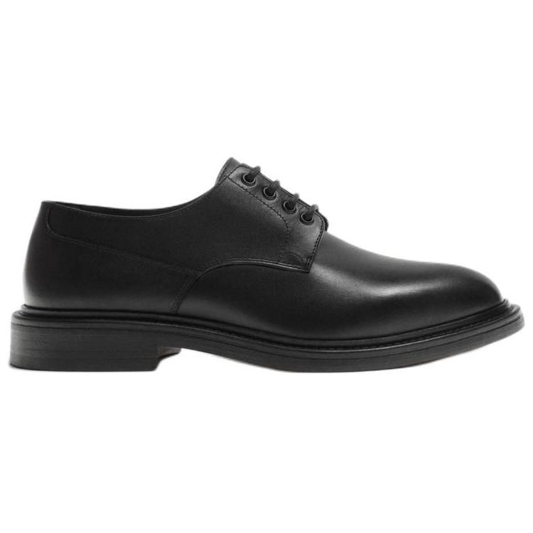 Zara Leather Derby Shoes Black Men 12403420