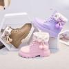 Children's Fashionable Fleece Cotton Boots and Sweet Leather Boots for Girls Winter