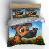 Cartoon Dog with Ladybug Pattern Bedding Duvet Cover Set Duvet Cover Pillowcases  (1*Duvet Cover 2*Pillowcases, Without Duvet Insert)