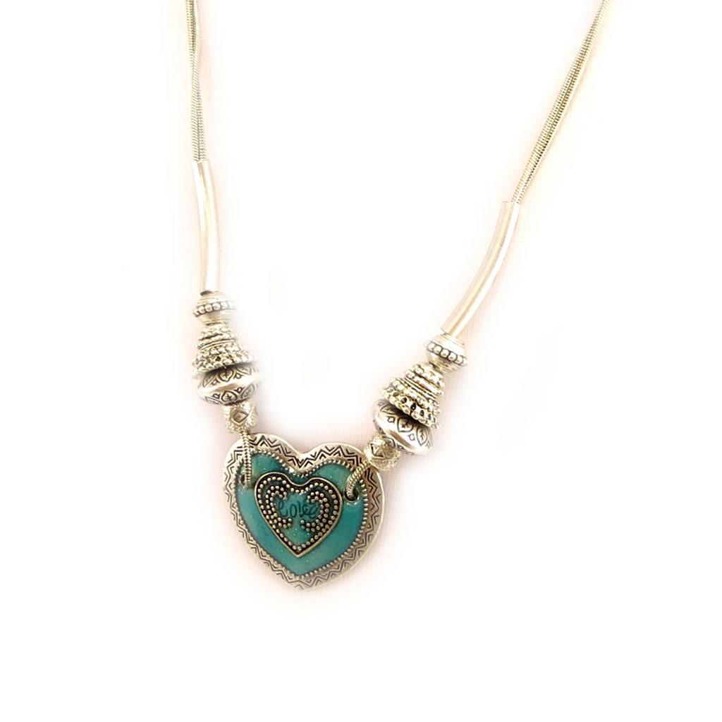 Les Trésors De Lily [E5754] - Designer Necklace 'Memories of the Past' Turquoise