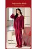 Red Newlywed Couple Pajama Set: Men's & Women's Long Sleeve Cotton Bridal Homewear for Spring and Autumn