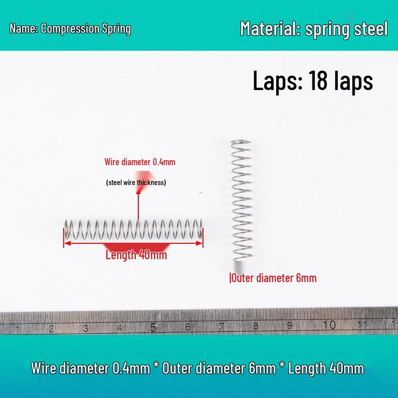 Small Mechanical Compression Spring: 0.4mm Wire, 2-8mm Outer Diameter