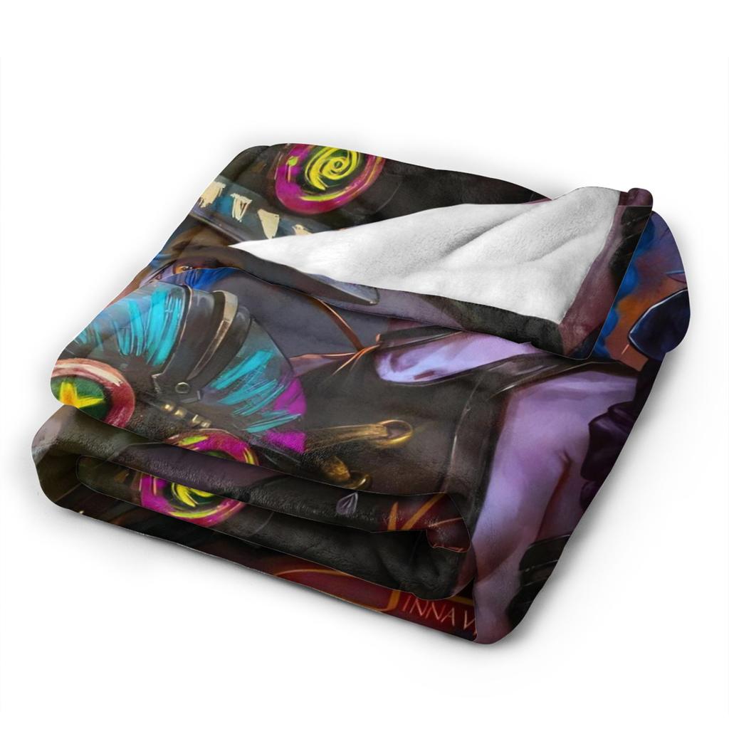 Arcane Vi Jinx Plush Blanket Girls Boys Flannel Throw Blanket For Living Room Warm Soft Design Quality Bedspread Gift