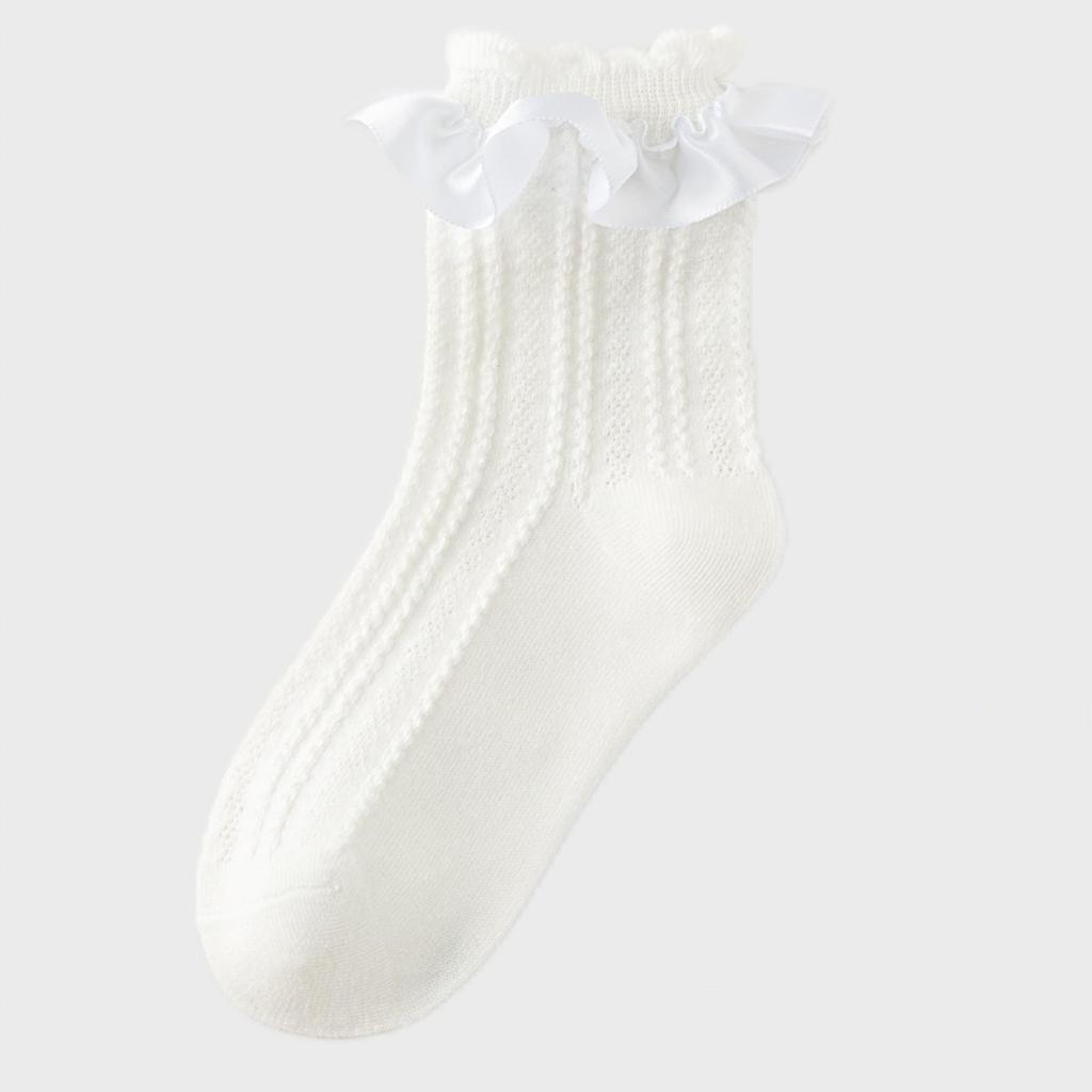 Children's Lolita Lace Mid-Calf Mesh Socks - Spring and Autumn 2025, Breathable, Lightweight, Princess Style