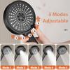 New 5 Modes Shower Head High Pressure Big Panel Large Flow Silver Black Showers Massage Handheld Showerhead Bathroom Accessories