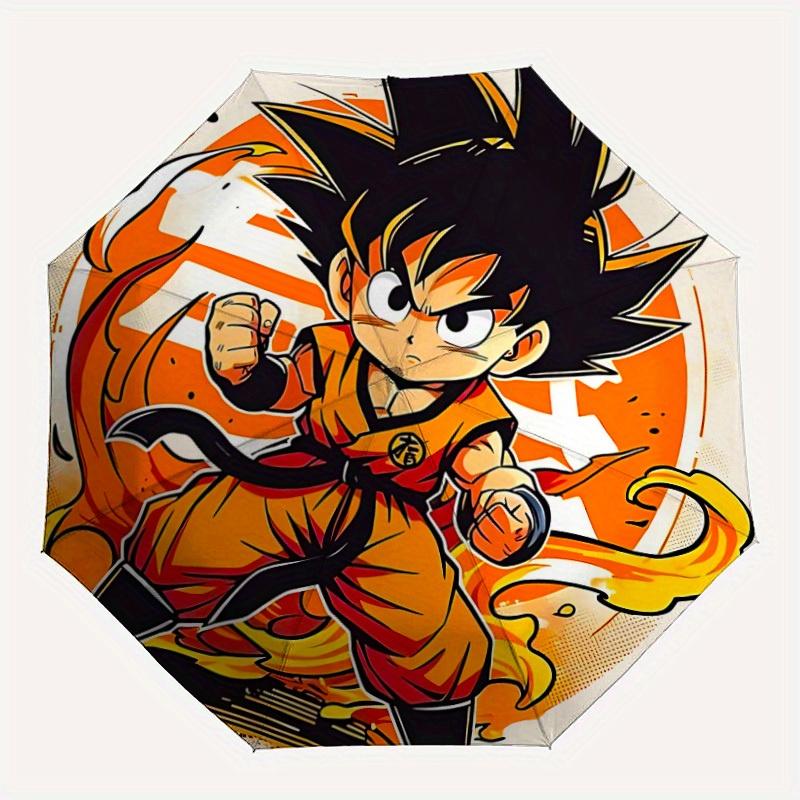

Goku Automatic Umbrella - Foldable with 8 Iron Ribs, Portable for Outdoor, Gift, Outdoor Umbrell, Playful Accessory, Durable High Quality, I