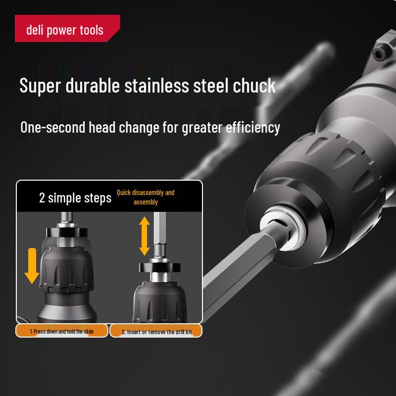 Deli Heavy-Duty Dual-Function Electric Hammer Drill CN plug (adapter included)