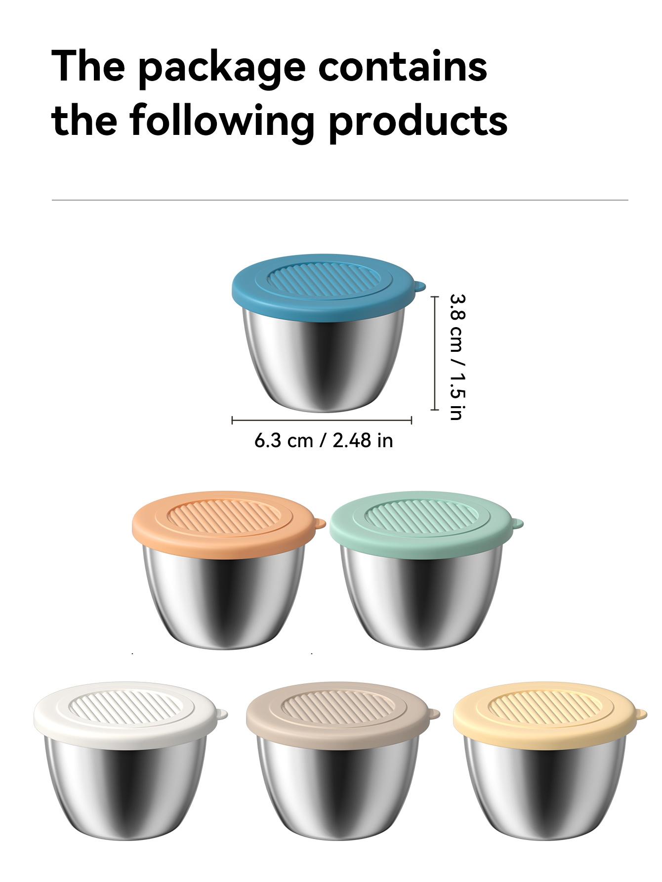 

WORTHBUY 18/8 многоразовый салатный контейнер для ланч-бокса пикника путешествия салатные контейнеры для приправ с крышками герметичные стаканчики для соуса для макания