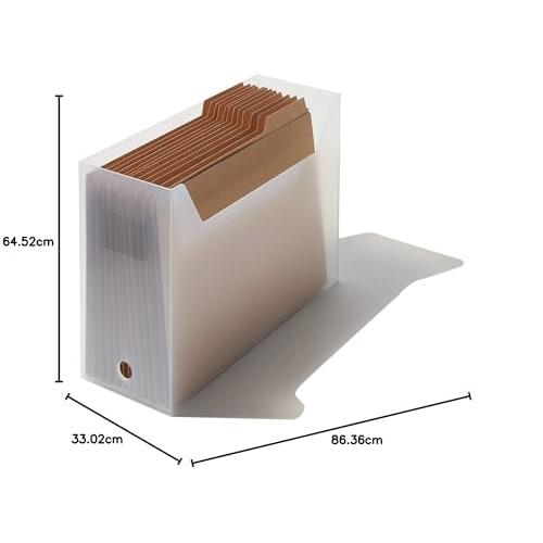 Like-it Storage Case File Box Square Wide Set of 4, Approx. 13cm W x 34cm D x 25.4cm H, White, Made in Japan, LM-28, 4P, A4