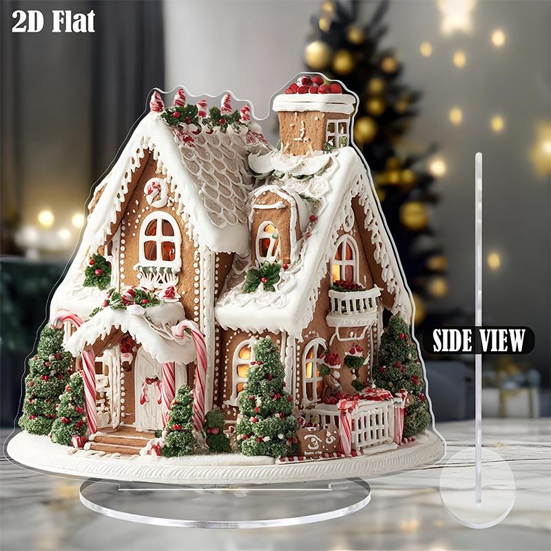 2025 Nová scéna Vánoční stolní středový doplněk 2D plochý akryl pro domácí kancelářskou dekoraci Party ozdoba